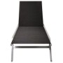 Tumbona de acero y textilene negra de vidaXL, Tumbonas - Ref: Foro24-48011, Precio: 97,22 €, Descuento: %