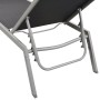 Tumbona de acero y textilene negra de vidaXL, Tumbonas - Ref: Foro24-48011, Precio: 97,22 €, Descuento: %