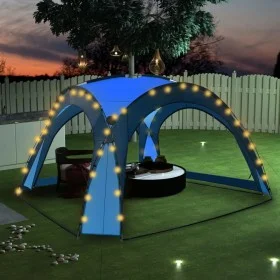 Carpa de fiesta con LED y 4 paredes laterales azul 3,6x3,6x2,3m de vidaXL, Carpas y cenadores - Ref: Foro24-92236, Precio: 14...