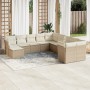 Set de sofás de jardín 11pzas con cojines ratán sintético beige en Conjuntos de jardín | Comprar online en Foru.es