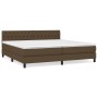Cama box spring con colchón tela marrón oscuro 200x200 cm de , Camas y somieres - Ref: Foro24-3140324, Precio: 612,70 €, Desc...