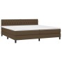 Cama box spring con colchón tela marrón oscuro 200x200 cm de , Camas y somieres - Ref: Foro24-3140324, Precio: 612,70 €, Desc...