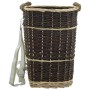 Cesto de leña con correas transporte sauce natural 44,5x37x50cm de vidaXL, Bolsas y soportes de leña - Ref: Foro24-286973, Pr...