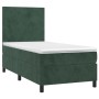 Cama box spring con colchón terciopelo verde oscuro 90x200 cm de , Camas y somieres - Ref: Foro24-3142884, Precio: 368,93 €, ...