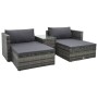 Set de muebles de jardín 5 pzas y cojines ratán sintético gris de vidaXL, Conjuntos de jardín - Ref: Foro24-47814, Precio: 45...