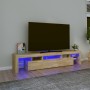 Mueble de TV con luces LED roble Sonoma 200x36,5x40 cm de , Muebles TV - Ref: Foro24-3152812, Precio: 158,89 €, Descuento: %
