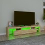 Mueble de TV con luces LED roble Sonoma 200x36,5x40 cm de , Muebles TV - Ref: Foro24-3152812, Precio: 158,89 €, Descuento: %