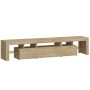 Mueble de TV con luces LED roble Sonoma 200x36,5x40 cm de , Muebles TV - Ref: Foro24-3152812, Precio: 158,89 €, Descuento: %