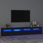 Mueble de TV con luces LED Negro 240x35x40 cm de , Muebles TV - Ref: Foro24-3152763, Precio: 169,13 €, Descuento: %