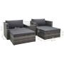 Set de muebles de jardín 5 pzas y cojines ratán sintético gris de vidaXL, Conjuntos de jardín - Ref: Foro24-47814, Precio: 45...