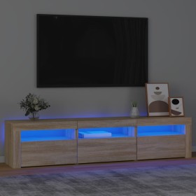 Mueble de TV con luces LED roble Sonoma 180x35x40 cm de , Muebles TV - Ref: Foro24-3152756, Precio: 120,24 €, Descuento: %