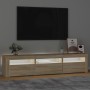 Mueble de TV con luces LED roble Sonoma 180x35x40 cm de , Muebles TV - Ref: Foro24-3152756, Precio: 120,24 €, Descuento: %