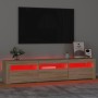 Mueble de TV con luces LED roble Sonoma 180x35x40 cm de , Muebles TV - Ref: Foro24-3152756, Precio: 120,24 €, Descuento: %