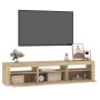 Mueble de TV con luces LED roble Sonoma 180x35x40 cm de , Muebles TV - Ref: Foro24-3152756, Precio: 120,24 €, Descuento: %