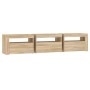 Mueble de TV con luces LED roble Sonoma 180x35x40 cm de , Muebles TV - Ref: Foro24-3152756, Precio: 120,24 €, Descuento: %