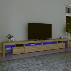 Mueble de TV con luces LED color roble Sonoma 290x36,5x40 cm de , Muebles TV - Ref: Foro24-3152804, Precio: 186,59 €, Descuen...
