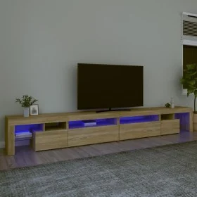 Mueble de TV con luces LED color roble Sonoma 290x36,5x40 cm de , Muebles TV - Ref: Foro24-3152804, Precio: 183,54 €, Descuen...