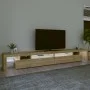Mueble de TV con luces LED color roble Sonoma 290x36,5x40 cm de , Muebles TV - Ref: Foro24-3152804, Precio: 183,54 €, Descuen...