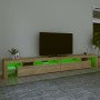 Mueble de TV con luces LED color roble Sonoma 290x36,5x40 cm de , Muebles TV - Ref: Foro24-3152804, Precio: 186,59 €, Descuen...