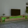 Mueble de TV con luces LED color roble Sonoma 290x36,5x40 cm de , Muebles TV - Ref: Foro24-3152804, Precio: 183,54 €, Descuen...