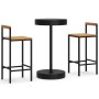 Mesa bar y taburetes jardín 3 pzas madera acacia ratán PE negro de , Conjuntos de jardín - Ref: Foro24-3187718, Precio: 183,0...