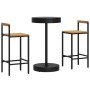 Mesa bar y taburetes jardín 3 pzas madera acacia ratán PE negro de , Conjuntos de jardín - Ref: Foro24-3187718, Precio: 183,0...