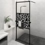 Mampara ducha con estante vidrio ESG y aluminio negro 80x195 cm de , Paredes y mamparas de ducha - Ref: Foro24-3185452, Preci...
