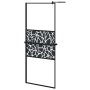 Mampara ducha con estante vidrio ESG y aluminio negro 80x195 cm de , Paredes y mamparas de ducha - Ref: Foro24-3185452, Preci...