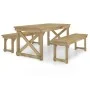 Set de comedor para jardín 3 pzas madera maciza pino impregnada de , Conjuntos de jardín - Ref: Foro24-3096621, Precio: 390,6...