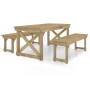 Set de comedor para jardín 3 pzas madera maciza pino impregnada de , Conjuntos de jardín - Ref: Foro24-3096621, Precio: 408,5...