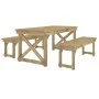 Set de comedor para jardín 3 pzas madera maciza pino impregnada de , Conjuntos de jardín - Ref: Foro24-3096621, Precio: 390,6...