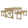 Set de comedor para jardín 3 pzas madera maciza pino impregnada de , Conjuntos de jardín - Ref: Foro24-3096621, Precio: 408,5...
