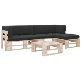 Muebles de palets 4 pzas y cojines madera pino impregnada de , Conjuntos de jardín - Ref: Foro24-3066824, Precio: 336,07 €, D...