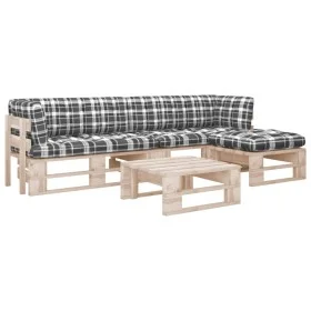 Muebles de palets 4 pzas y cojines madera pino impregnada de , Conjuntos de jardín - Ref: Foro24-3066830, Precio: 325,16 €, D...