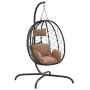 Silla colgante huevo acero y ratán sintético con cojín taupé de , Balancines de jardín - Ref: Foro24-360047, Precio: 213,04 €...