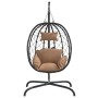 Silla colgante huevo acero y ratán sintético con cojín taupé de , Balancines de jardín - Ref: Foro24-360047, Precio: 213,04 €...