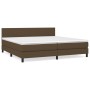 Cama box spring con colchón tela marrón oscuro 200x200 cm de , Camas y somieres - Ref: Foro24-3139924, Precio: 583,86 €, Desc...