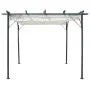 Pérgola con tejado retráctil acero color blanco crema 3x3 m de , Pérgolas, arcos y enrejados de jardín - Ref: Foro24-49325, P...