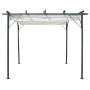 Pérgola con tejado retráctil acero color blanco crema 3x3 m de , Pérgolas, arcos y enrejados de jardín - Ref: Foro24-49325, P...