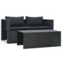 Set muebles de jardín 6 piezas y cojines ratán sintético negro de vidaXL, Conjuntos de jardín - Ref: Foro24-47809, Precio: 44...