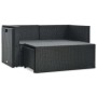 Set muebles de jardín 6 piezas y cojines ratán sintético negro de vidaXL, Conjuntos de jardín - Ref: Foro24-47809, Precio: 44...