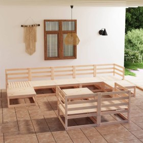 Juego de muebles de jardín 10 piezas madera maciza de pino de , Conjuntos de jardín - Ref: Foro24-3078139, Precio: 599,54 €, ...