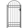 Puerta de valla con arco y 2 postes negra 105x204 cm de , Puertas de jardín - Ref: Foro24-145751, Precio: 168,19 €, Descuento: %