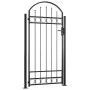 Fence gate with arch and 2 posts black 105x204 cm by , garden gates - Ref: Foro24-145751, Price: 212,14 €, Discount: %