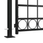Puerta de valla con arco y 2 postes negra 105x204 cm de , Puertas de jardín - Ref: Foro24-145751, Precio: 168,19 €, Descuento: %