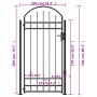 Puerta de valla con arco y 2 postes negra 105x204 cm de , Puertas de jardín - Ref: Foro24-145751, Precio: 168,19 €, Descuento: %