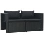 Set muebles de jardín 6 piezas y cojines ratán sintético negro de vidaXL, Conjuntos de jardín - Ref: Foro24-47809, Precio: 44...