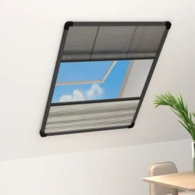 Mosquitera plisada para ventanas aluminio con sombra 80x120 cm de , Mosquiteras para ventanas - Ref: Foro24-148684, Precio: 5...
