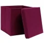 Caja de almacenaje con tapa 10 uds tela rojo oscuro 32x32x32 cm de , Cestas para almacenaje - Ref: Foro24-288344, Precio: 66,...