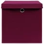 Caja de almacenaje con tapa 10 uds tela rojo oscuro 32x32x32 cm de , Cestas para almacenaje - Ref: Foro24-288344, Precio: 66,...
